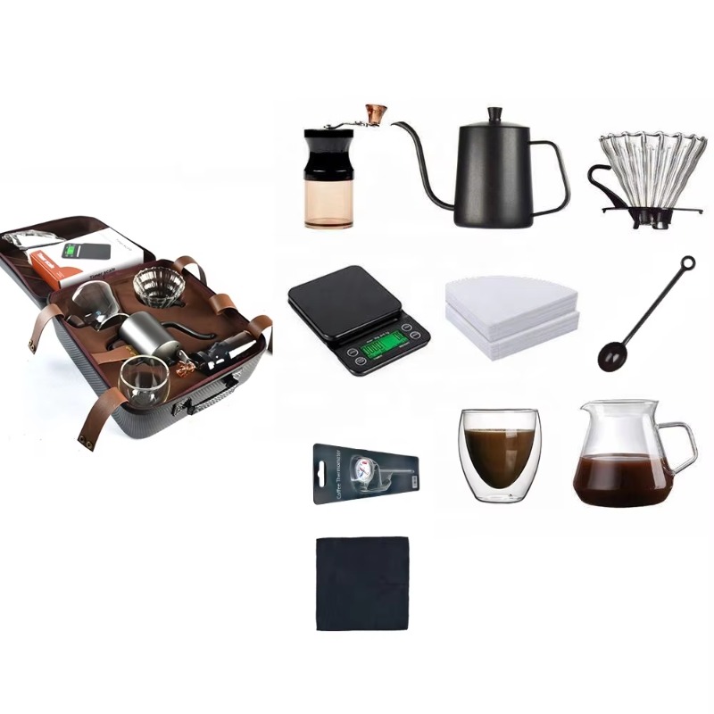 Coffee Equipment Gift Set - 2026年入荷予定 10～12ピース 手淹れアラビアコーヒー コンプリートギフトボックス アウトドア用品 手動式器具