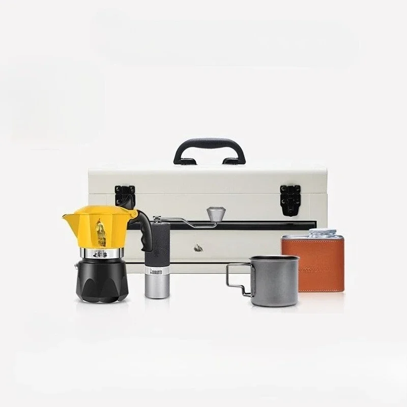 Coffee Equipment Gift Set - キャンプ用コーヒーボックス モカポット アウトドアギフトボックス コーヒー キャンプ用品フルセット