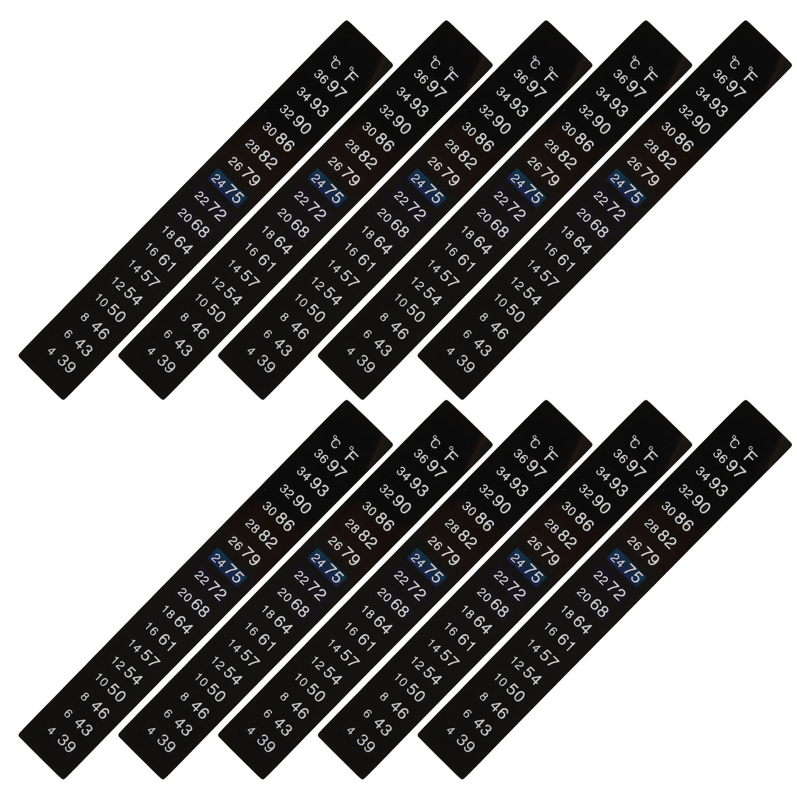 Temperature Strip Thermometer - 10枚入り発酵温度計ステッカーストリップ、家庭用ビール・ワイン・コンブチャの正確な温度監視用接着剤付き