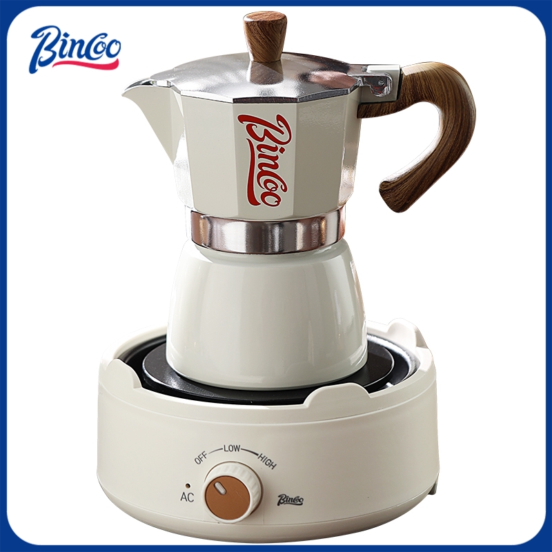 Coffee Equipment Brands - ビンクー モカポットと電気コンロのコンボ エスプレッソメーカー コンパクト設計で狭いスペースでもイタリアンスタイルの濃厚なコーヒーを淹れられる
