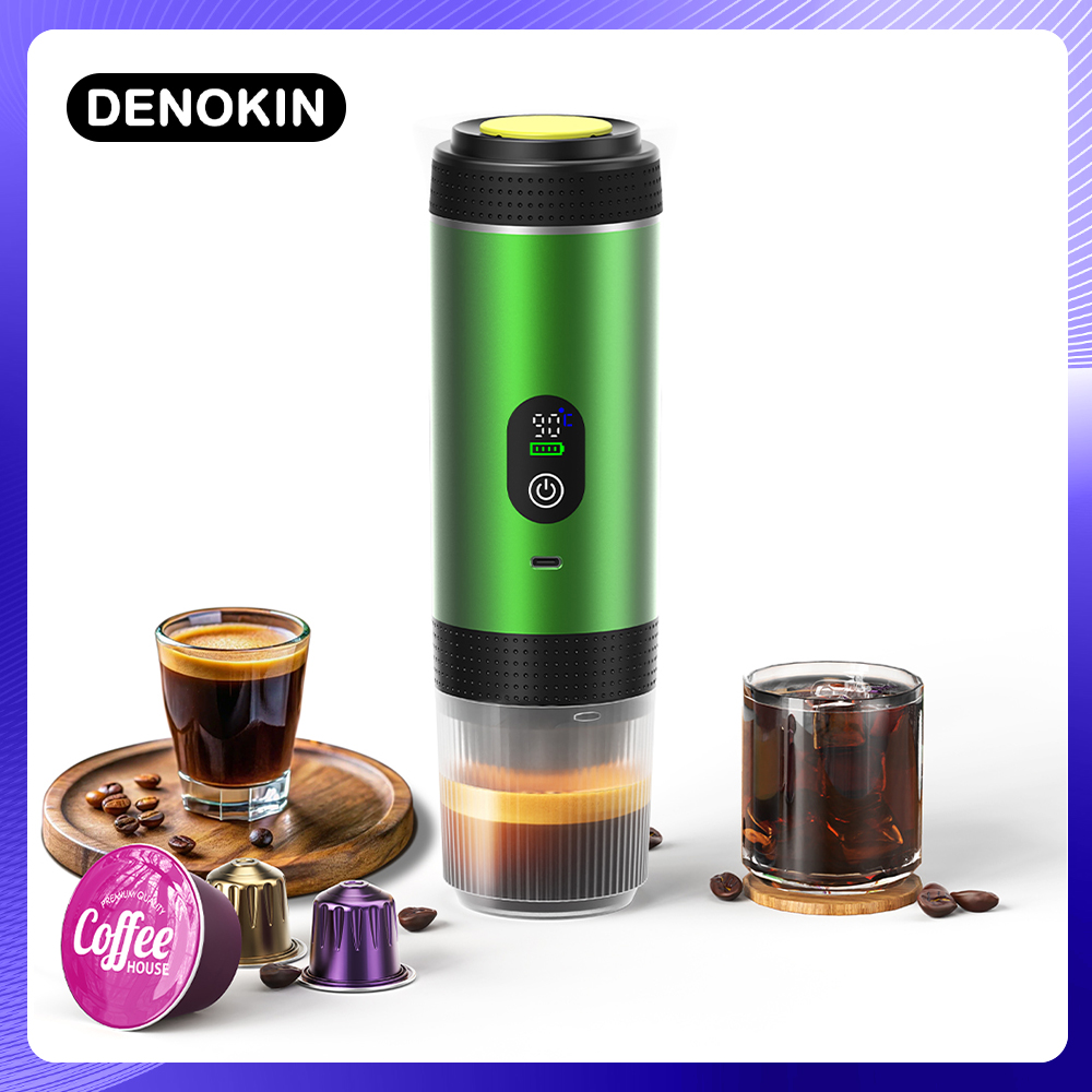 Coffee Equipment Machine - DENOKIN 3-in-1 カプセルコーヒーメーカー デジタルディスプレイ付き ポータブルエスプレッソコーヒーマシン 車&家庭用