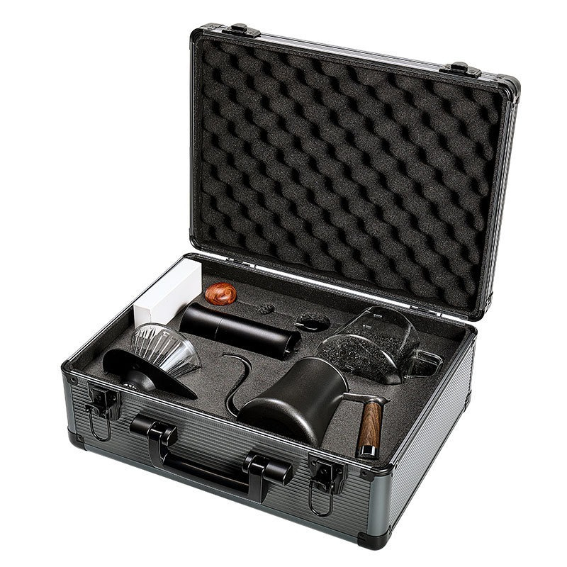 Coffee Equipment Gift Set - 旅行用ポータブル手淹れコーヒー器具セット、豆挽き器フィルターカップギフトキャンプ手淹れコーヒーセット