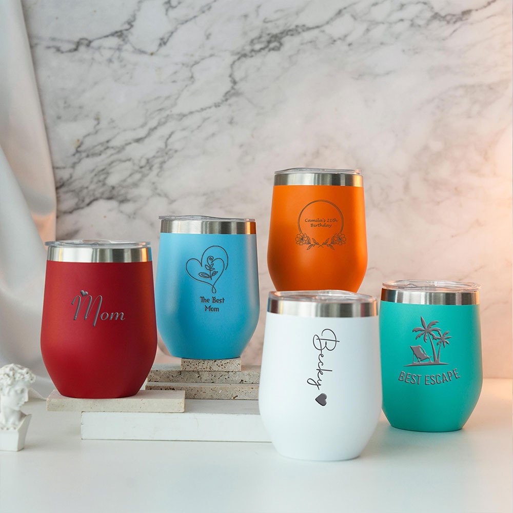カスタムネーム入りハート型ステンレススチールワインタンブラー - Coffee Equipment Machine のレビューと価格
