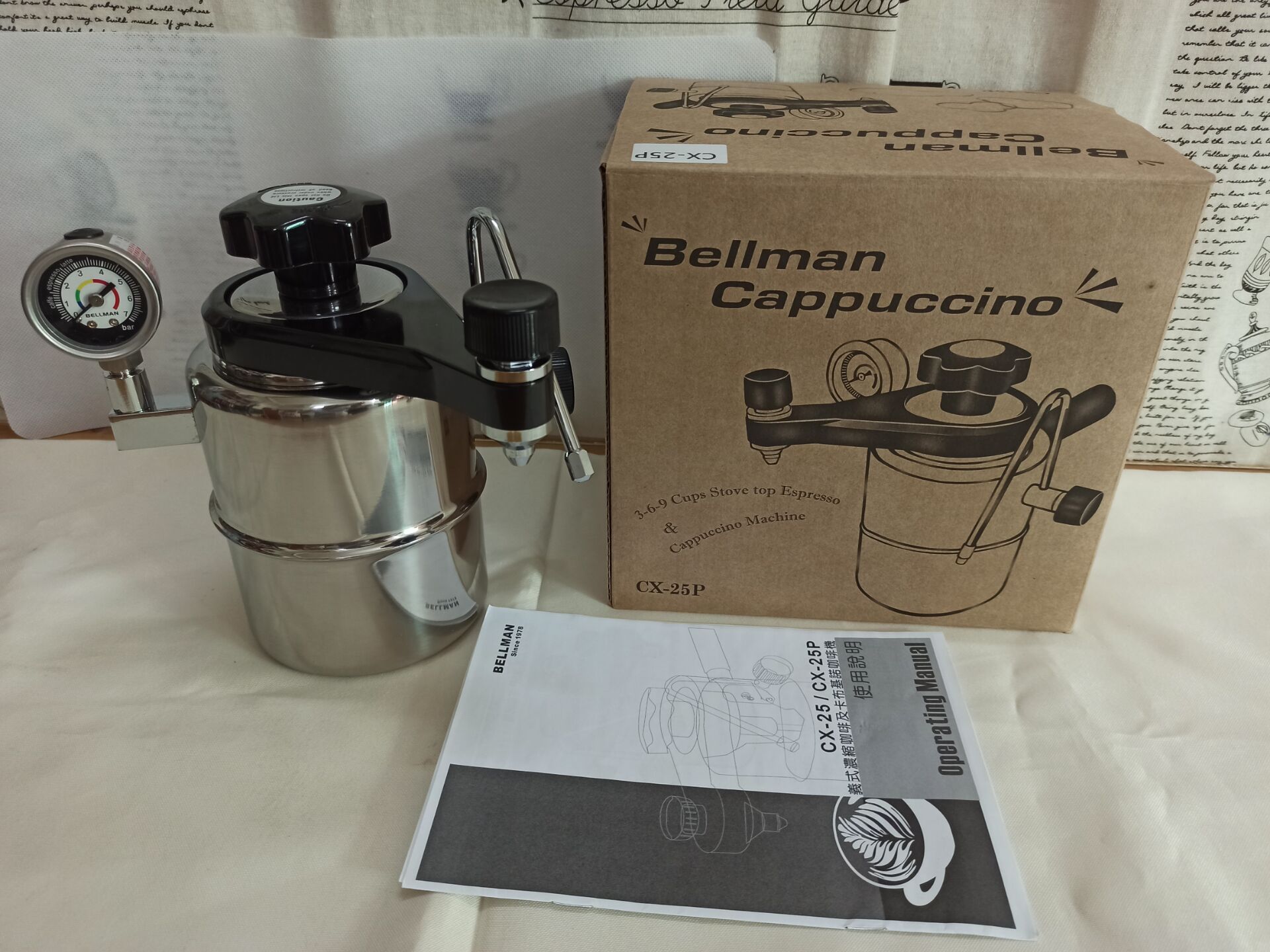 ベルマン カプチーノ CX-25P コンロトップモデル デュ - Pressure Gauge Espresso のレビューと価格