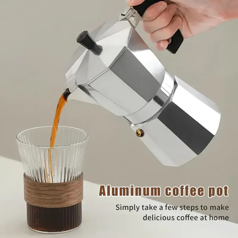 クラシックなアルミ製モカポット 50-300ML 家庭用コン - Coffee Equipment Brands のレビューと価格