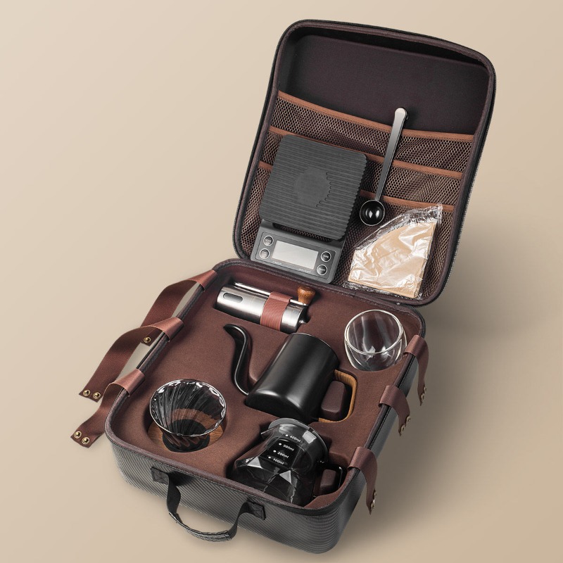 手淹れコーヒーセット アウトドアキャンプ用コーヒー器具 フル - Coffee Equipment Gift Set のレビューと価格