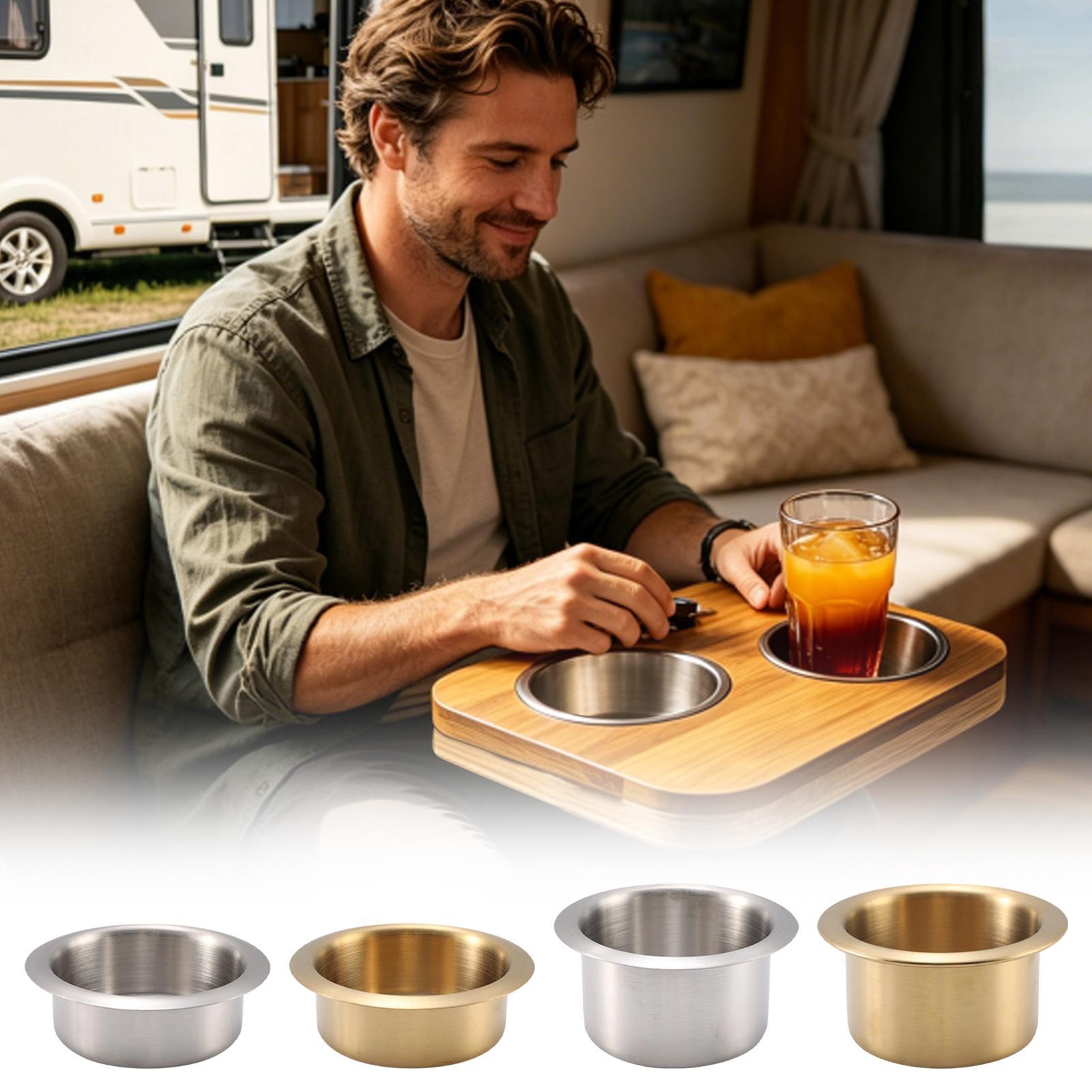 ヨット用ドロップインカップドリンクホルダー、ボート用シルバー - Coffee Equipment Holder のレビューと価格