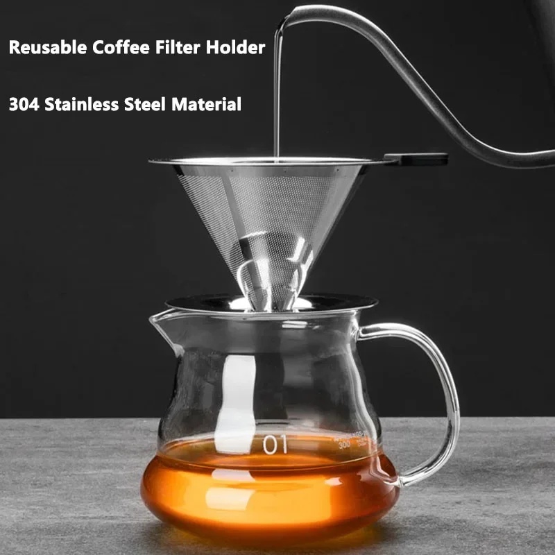 ポータブルコーヒーフィルター ステンレス製 簡単洗浄 再利用 - Coffee Equipment Holder のレビューと価格