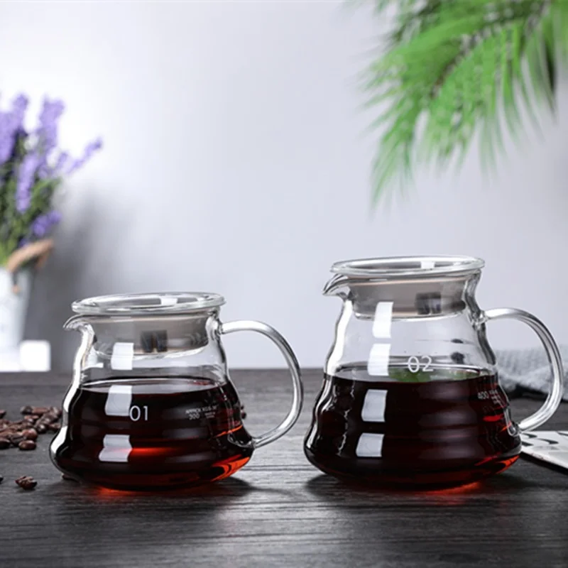 蓋付きの手作りコーヒーカラフ,透明なガラスのやかん,共有ポッ - Coffee Equipment Brands のレビューと価格