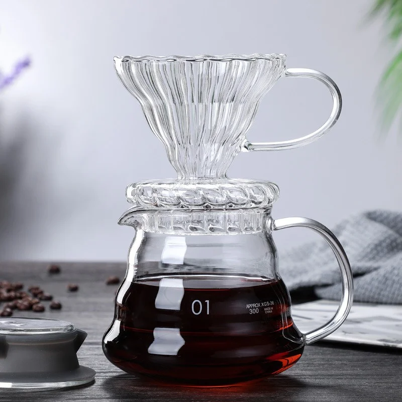 蓋付きの手作りコーヒーカラフ,透明なガラスのやかん,共有ポッ - Coffee Equipment Brands のレビューと価格