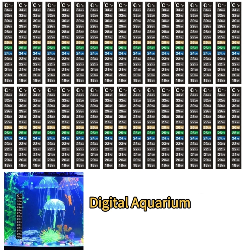 1/5 個デジタル水族館ホームスティックオン温度計水槽ストリ - Temperature Strip Thermometer のレビューと価格