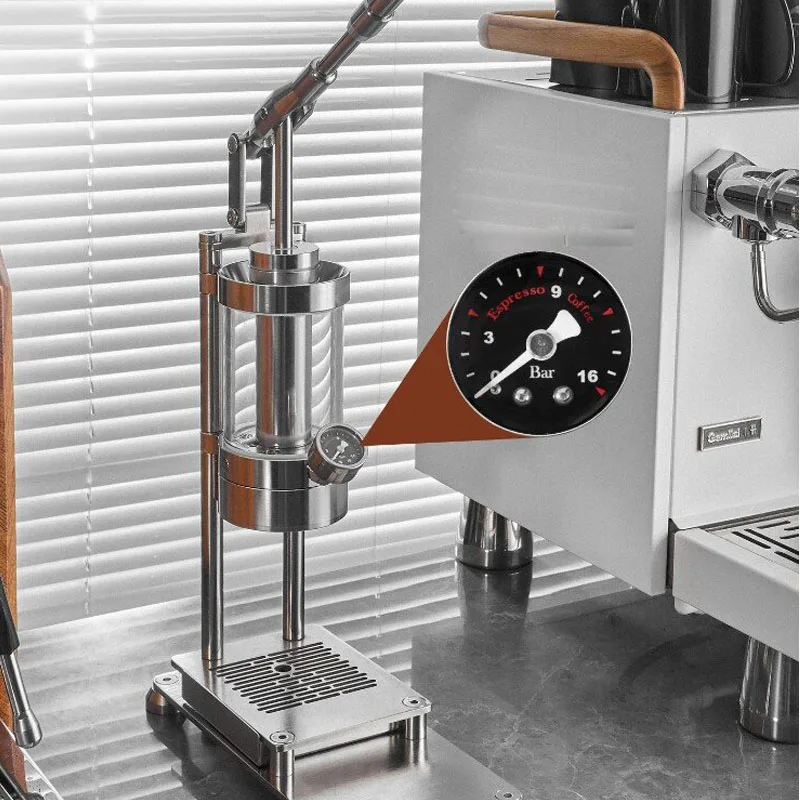 手動レバーエスプレッソマシン ステンレス製 ハンドプルコーヒ - Pressure Gauge Espresso のレビューと価格
